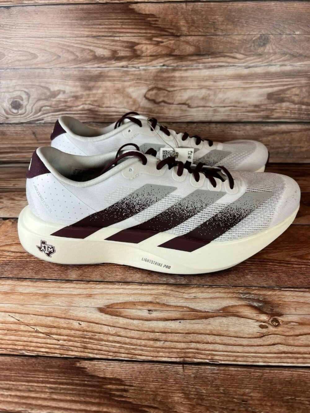 Adidas Adizero EVO SL Texas A&M Running Shoes JQ4566 Men’s 8 Women’s 9